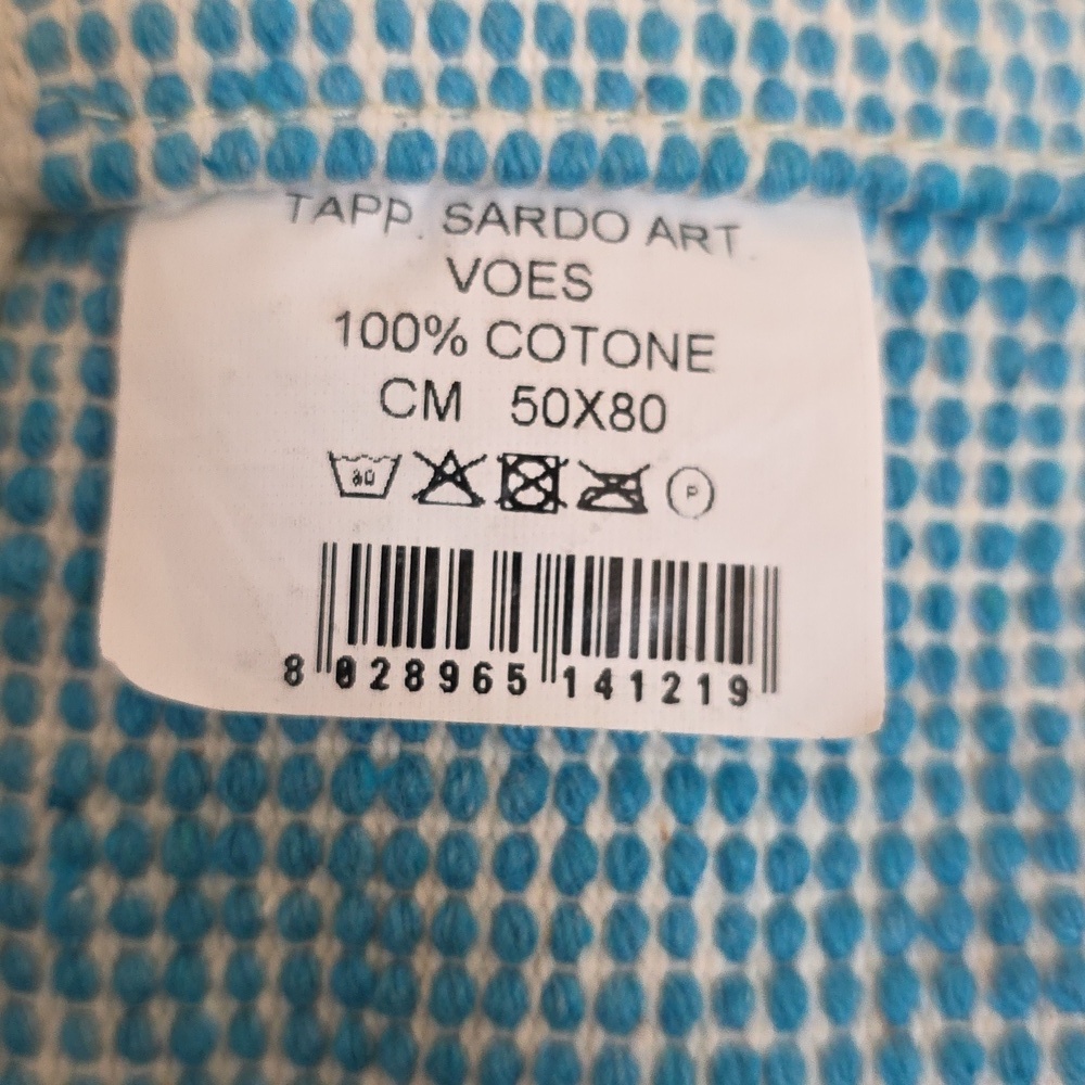 Turquoise Blue and White Tapestry Tote - Picture 6 of 9